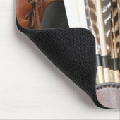 アーチェリー弓、矢と震え マウスパッド (コーナー)