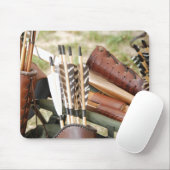 アーチェリー弓、矢と震え マウスパッド (マウス)