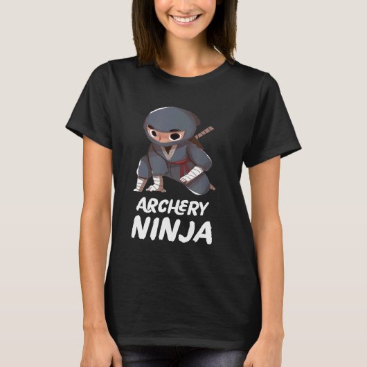 アーチェリー忍者ボーイおもしろいスポーツ Tシャツ (正面)