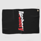 アーチェリー抽象芸術スウィッシュ – グラフィックの2トーンアート ゴルフタオル (横)