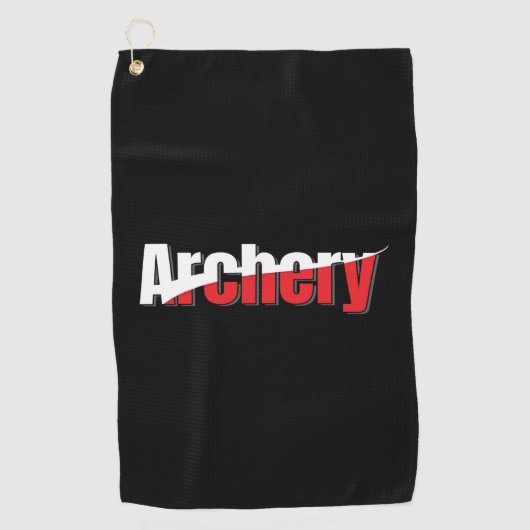 アーチェリー抽象芸術スウィッシュ – グラフィックの2トーンアート ゴルフタオル (正面)