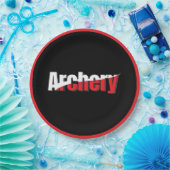 アーチェリー抽象芸術スウィッシュ – グラフィックの2トーンアート ペーパープレート (パーティー)