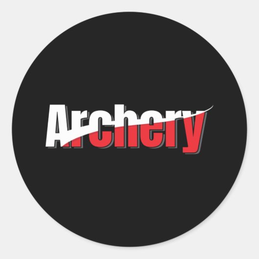 アーチェリー抽象芸術スウィッシュ – グラフィックの2トーンアート ラウンドシール (正面)