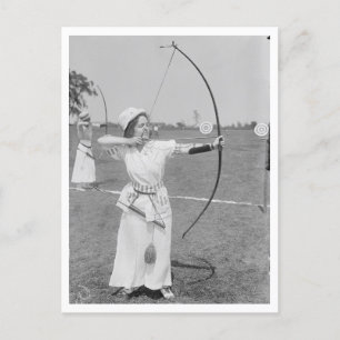 アーチェリー歴史女性射手1915写真 ポストカード