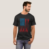 アーチェリー米国国旗の矢印 Tシャツ (正面フル)