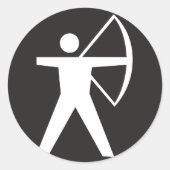 アーチェリー記号シール ラウンドシール (正面)