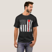 アーチェリー赤矢動揺して弓米国国旗 Tシャツ (正面フル)