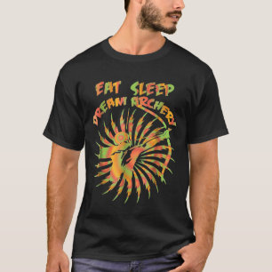 アーチェリー食べスリープドリームアーチェリーグラフィック Tシャツ