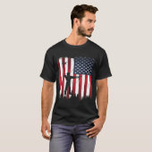 アーチェリー・アメリカ国旗7月4日愛国心のある芸術 Tシャツ (正面フル)