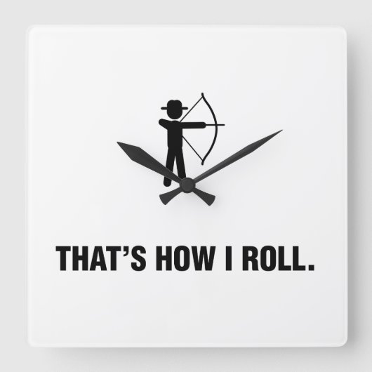 アーチェリー スクエア壁時計 (正面)