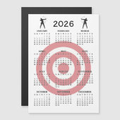 アーチェリー デザイン 2026年 カレンダー マグネット カード (正面/裏面)
