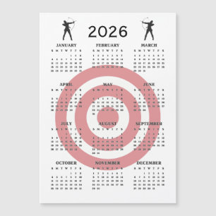 アーチェリー デザイン 2026年 カレンダー マグネット カード