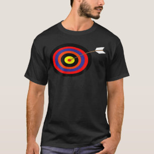 アーチェリー・ブルズアイがターゲットのスポット矢印に当たる Tシャツ