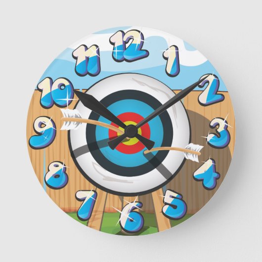 アーチェリー ラウンド壁時計 (正面)