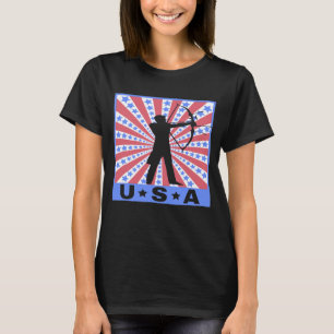 アーチェリー  男性 女性 アメリカ 米国 アーチャー Tシャツ