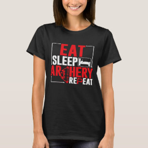 アーチェ食べリースリープアーチェリーリピート射手ハンターフン Tシャツ