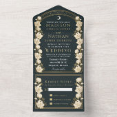 アーチエレガントアールヌーボー結婚ズ オールインワン招待状 (内側)