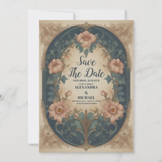 アーチエレガントアールヌーボー結婚ズ セーブザデート (正面)