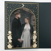 アーチエレガントアールヌーボー結婚ズ 三つ折り招待状 (内部最初)