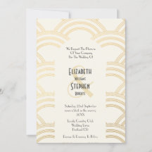 アーチエレガントギャツビーアールデコ1920年代のアイボリー&金ゴールド