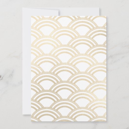 アーチエレガントギャツビーアールデコ1920年代のアイボリー&金ゴールド 招待状 (裏面)