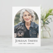 アーチエレガントクラシック白写真葬儀悔やみや弔慰 サンキューカード (スタンド正面)