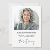 アーチエレガントクラシック白写真葬儀悔やみや弔慰 サンキューカード (裏面)