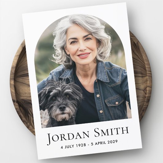 アーチエレガントクラシック白写真葬儀悔やみや弔慰 サンキューカード