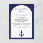 アーチエレガントネイビーとホワイト航海のの結婚詳細 エンクロージャーカード (裏面)
