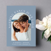 アーチエレガントフォトダスティブルーカジュアルズ結婚 招待状