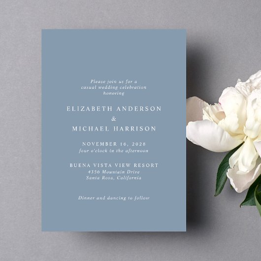 アーチエレガントフォトダスティブルーカジュアルズ結婚 招待状