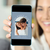 アーチエレガントフォトダスティブルーカジュアルズ結婚 招待状