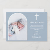 アーチエレガントフォトダスティブルーバプテスマ サンキューカード (正面)