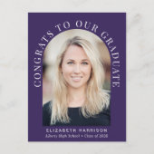 アーチエレガントフォトパープル卒業 案内ポストカード (正面)