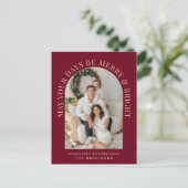 アーチエレガントフォトブライトメリーブルゴーニュのクリスマス シーズンポストカード (スタンド正面)