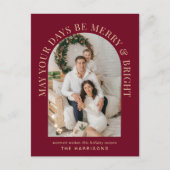 アーチエレガントフォトブライトメリーブルゴーニュのクリスマス シーズンポストカード (正面)