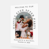 アーチエレガントフォトホワイトウェディングレセプションウェルカム アクリルサイン (傾斜)