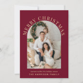 アーチエレガントフォトメリークリスマスブルゴーニュ シーズンカード (正面)