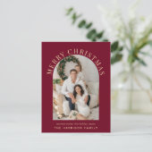 アーチエレガントフォトメリークリスマスブルゴーニュ シーズンポストカード (スタンド正面)