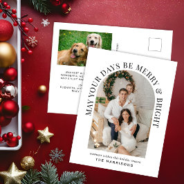 アーチエレガントフォト明るいメリークリスマス シーズンポストカード