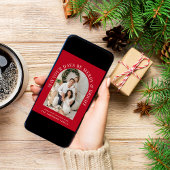 アーチエレガントフォト明るい赤メリーのクリスマス シーズンカード