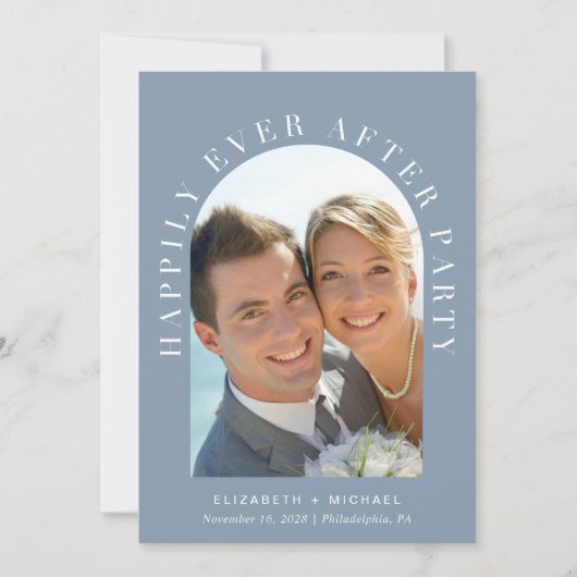 アーチエレガントフォトQRコード結婚披露宴 招待状 (正面)