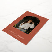 アーチエレガントフレーム5フォトコラージュ卒業実在 箔招待状 (回転した状態)