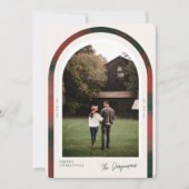 アーチエレガントホリデーモダンクリスマスフォトカード シーズンカード (正面)