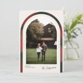 アーチエレガントホリデーモダンクリスマスフォトカード シーズンカード (スタンド正面)