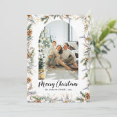 アーチエレガントボタニカルグリーン&フォトクリスマス シーズンカード (スタンド正面)