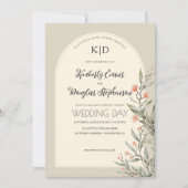 アーチエレガントボタニカル結婚式招待状 招待状 (正面)
