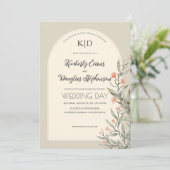 アーチエレガントボタニカル結婚式招待状 招待状 (スタンド正面)