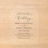 アーチエレガントミニマル結婚リスト アクリル招待状 (正面)