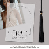 アーチエレガントモダンーオーバーレイグラード ベラム紙招待状